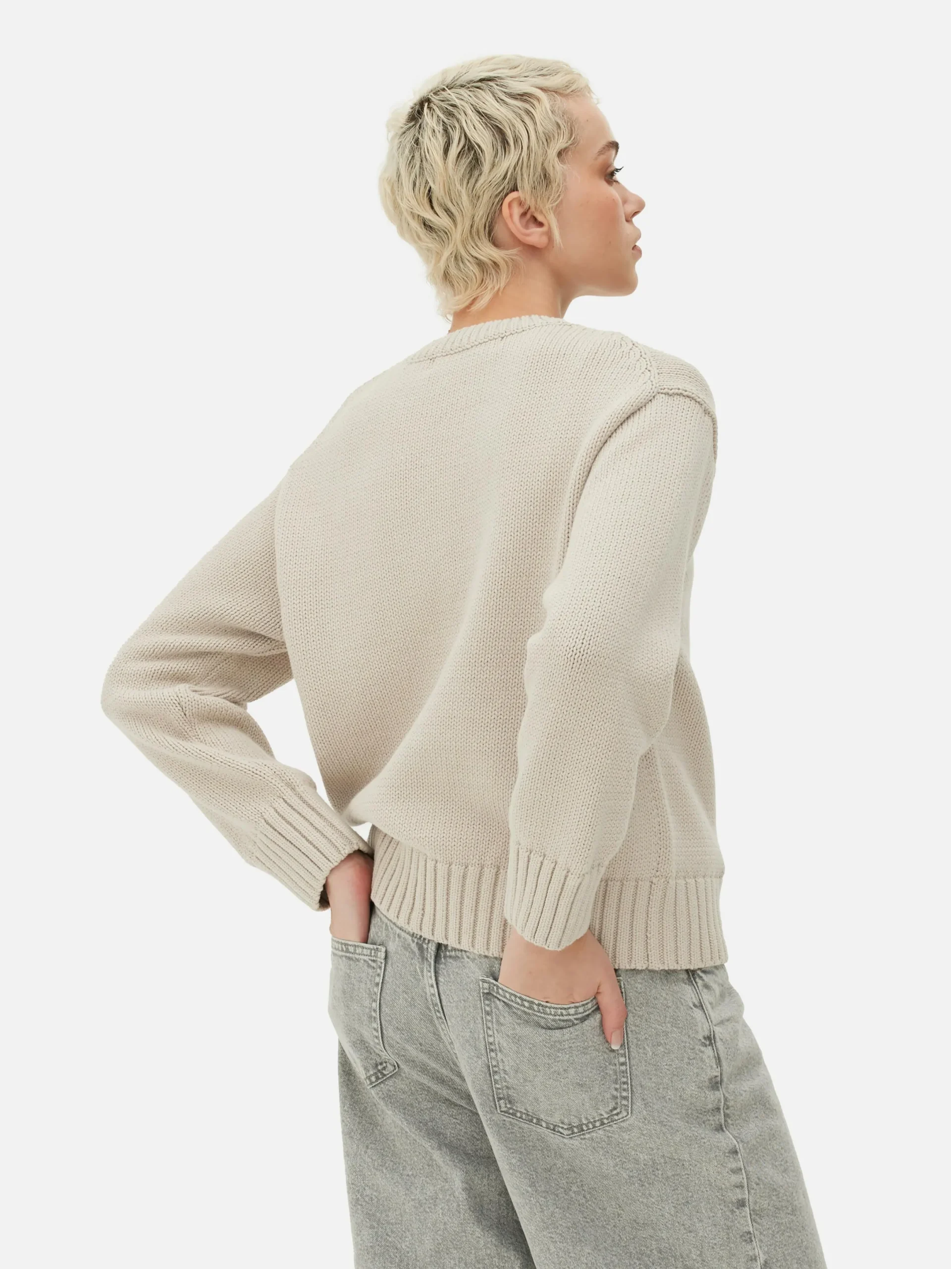 Mujer Primark Jerseys Y Cárdigans|Jersey De Punto Con Cuello Redondo