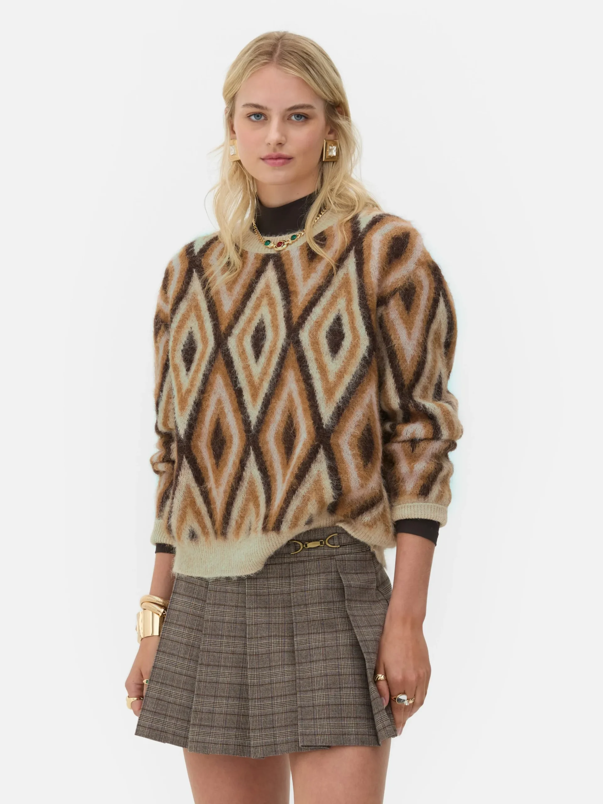 Mujer Primark Jerseys Y Cárdigans|Jersey De Punto De Rombos De Rita Ora