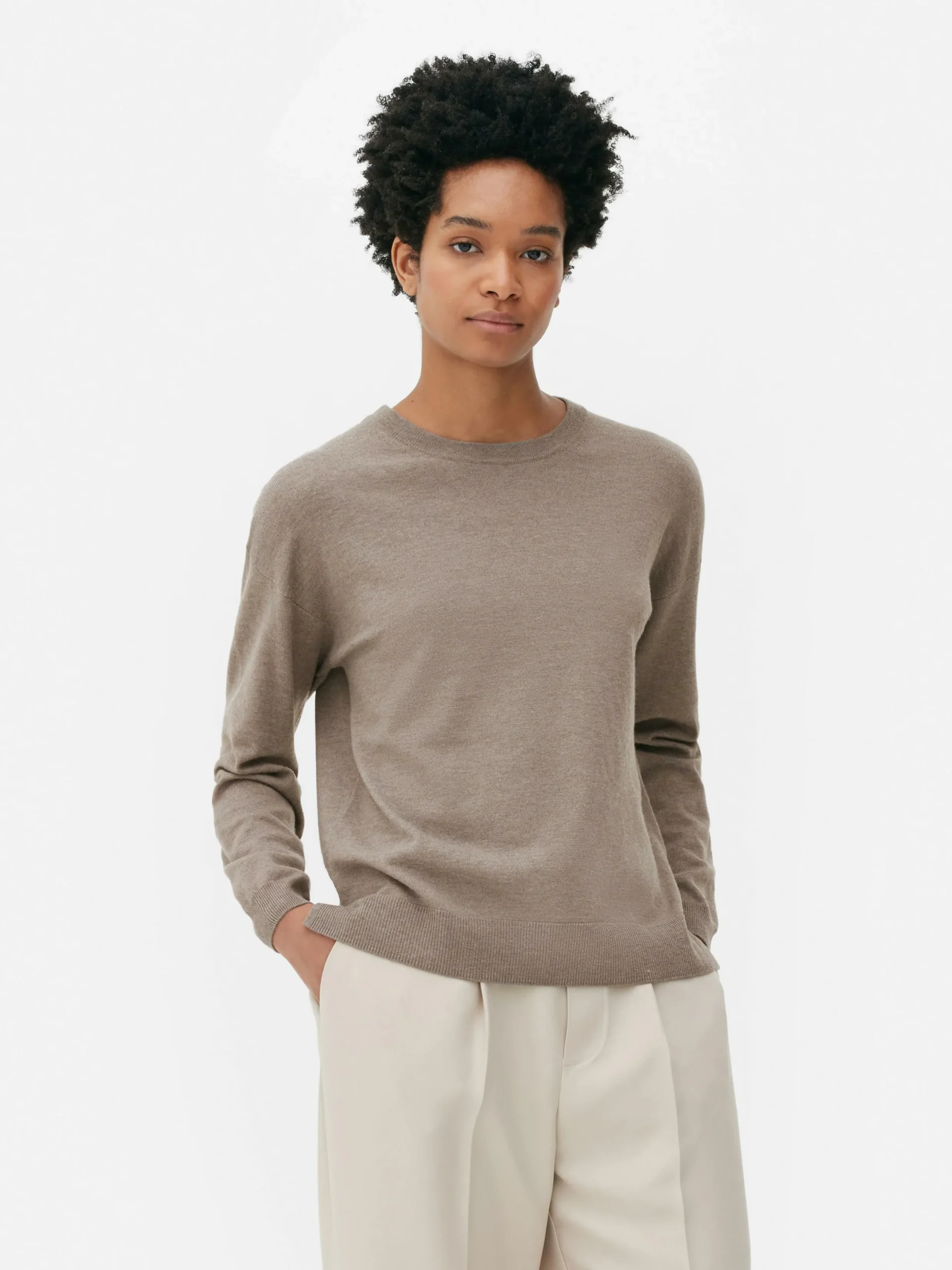 Mujer Primark Jerseys Y Cárdigans|Jersey De Punto Fino Con Cuello Redondo