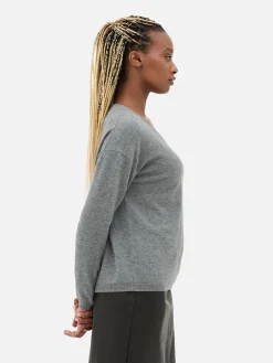 Mujer Primark Jerseys Y Cárdigans|Jersey De Punto Fino Con Cuello De Pico