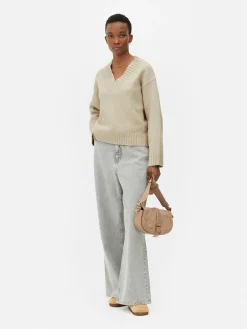 Mujer Primark Jerseys Y Cárdigans|Jersey De Punto Grueso Con Cuello De Pico