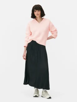 Mujer Primark Jerseys Y Cárdigans|Jersey De Punto Grueso Con Cuello De Pico