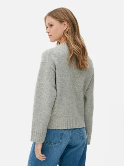 Mujer Primark Jerseys Y Cárdigans|Jersey De Punto Grueso Con Cuello De Pico