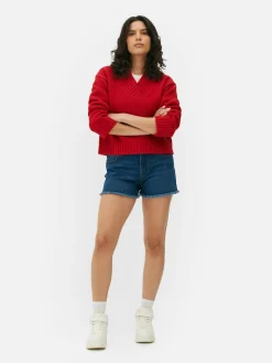 Mujer Primark Jerseys Y Cárdigans|Jersey De Punto Grueso Con Cuello De Pico