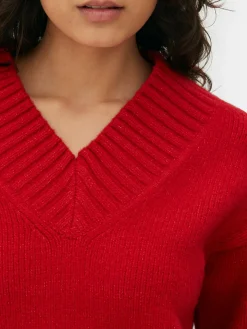 Mujer Primark Jerseys Y Cárdigans|Jersey De Punto Grueso Con Cuello De Pico