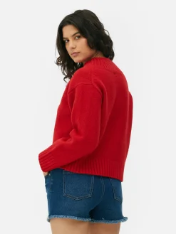 Mujer Primark Jerseys Y Cárdigans|Jersey De Punto Grueso Con Cuello De Pico