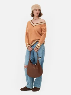 Mujer Primark Jerseys Y Cárdigans|Jersey Vintage Con Cuello De Pico De Rita Ora