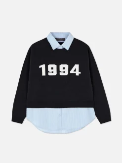 Mujer Primark Jerseys Y Cárdigans|Jersey Y Camisa De Punto Con Eslogan Dos En Uno