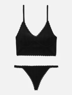 Mujer Primark Sets De Lencería|Juego De Bralette Largo Y Tanga Sin Costuras