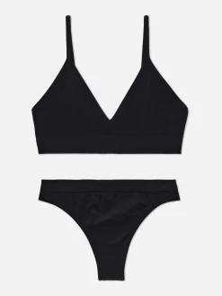 Mujer Primark Sets De Lencería|Juego De Bralette Y Tanga Triangular Sin Costuras