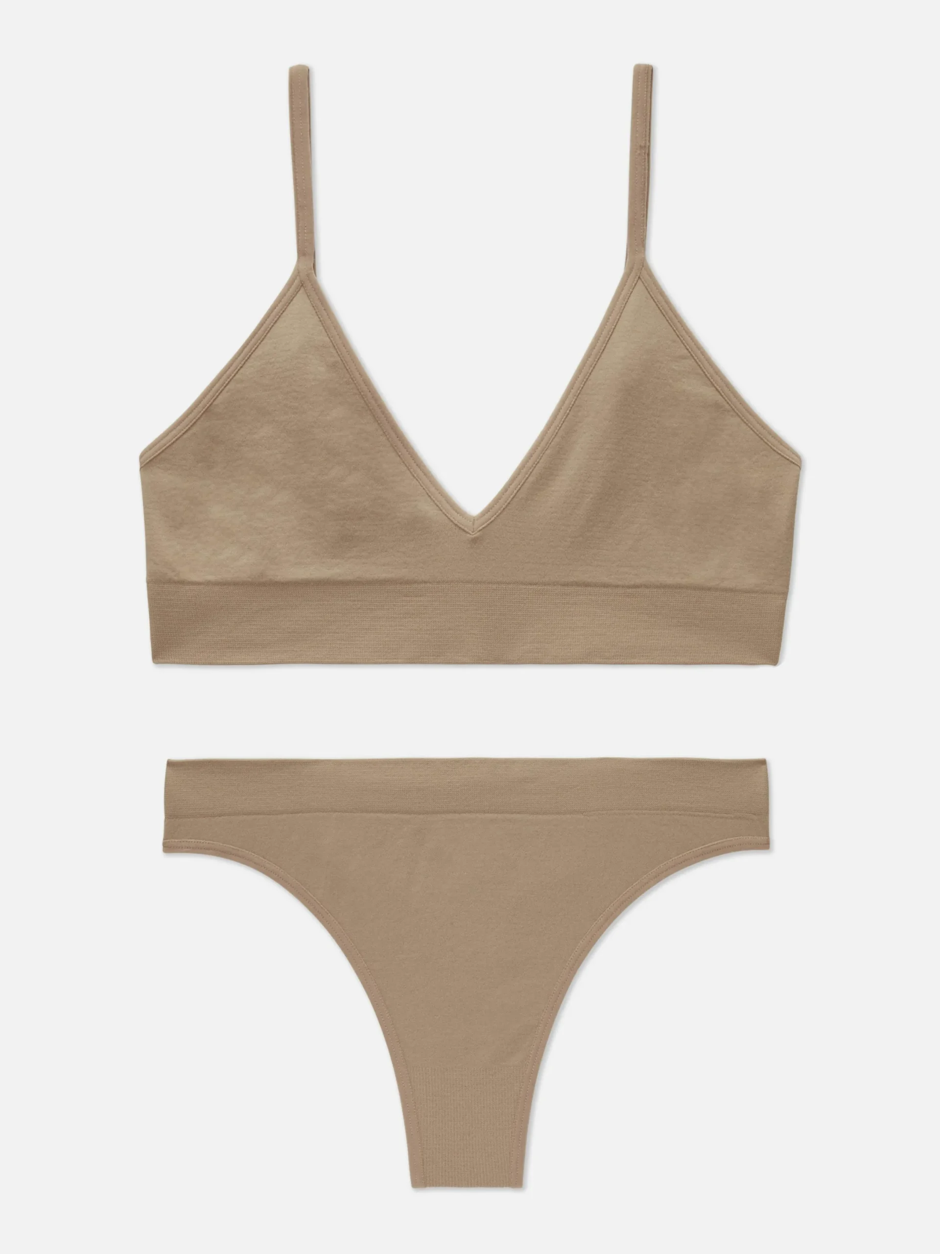 Mujer Primark Sets De Lencería|Juego De Bralette Y Tanga Triangular Sin Costuras