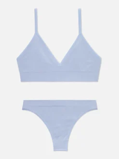 Mujer Primark Sets De Lencería|Juego De Bralette Y Tanga Triangular Sin Costuras