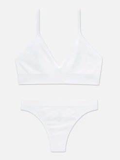 Mujer Primark Sets De Lencería|Juego De Bralette Y Tanga Triangular Sin Costuras