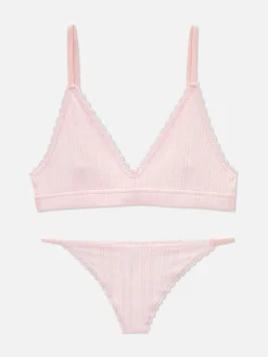Mujer Primark Sets De Lencería|Juego De Bralette Y Tanga Triangular Sin Costuras