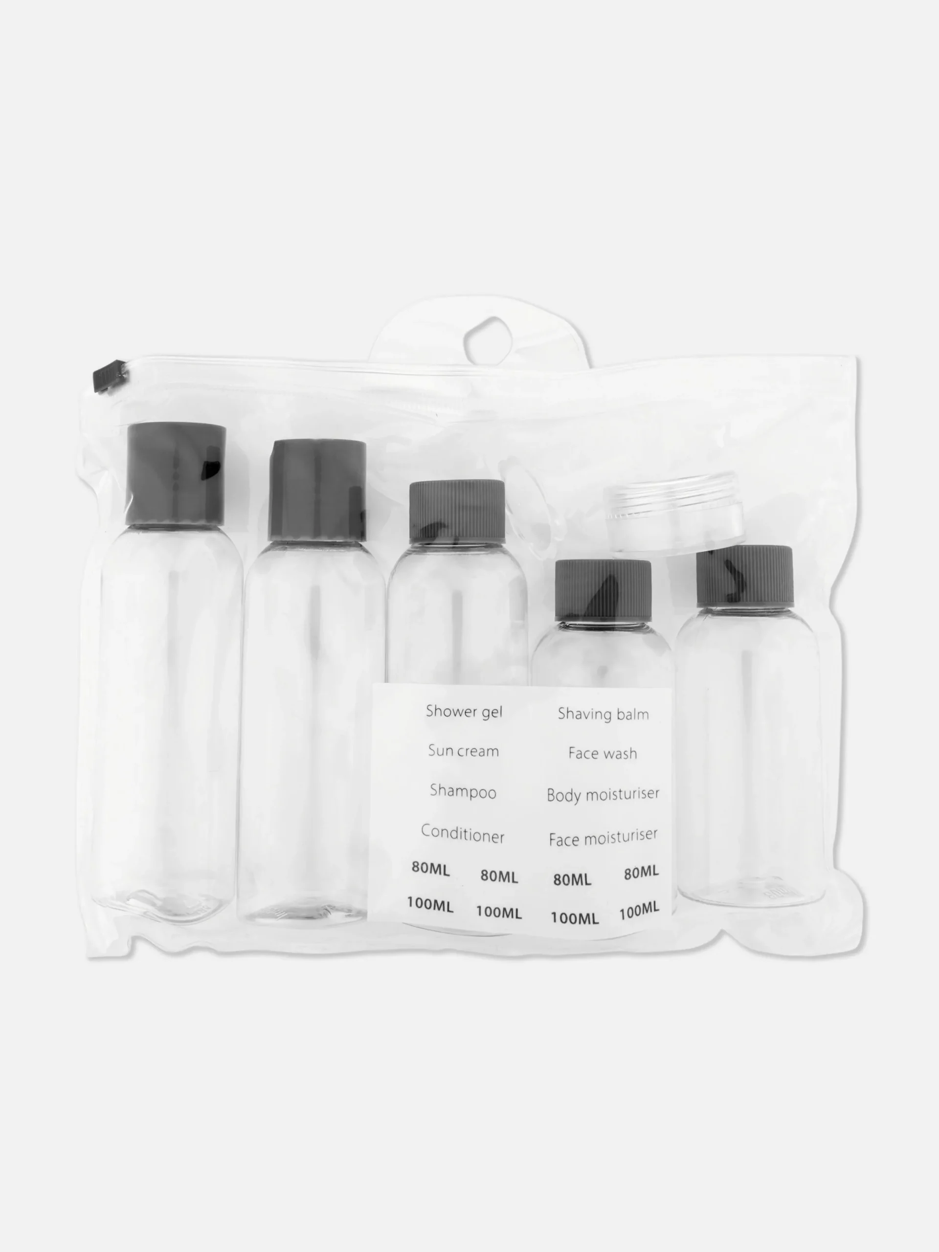 Primark Artículos Para El Cuidado De La Piel|Accesorios De Viaje|Juego De Recipientes Y Etiquetas Para Viaje