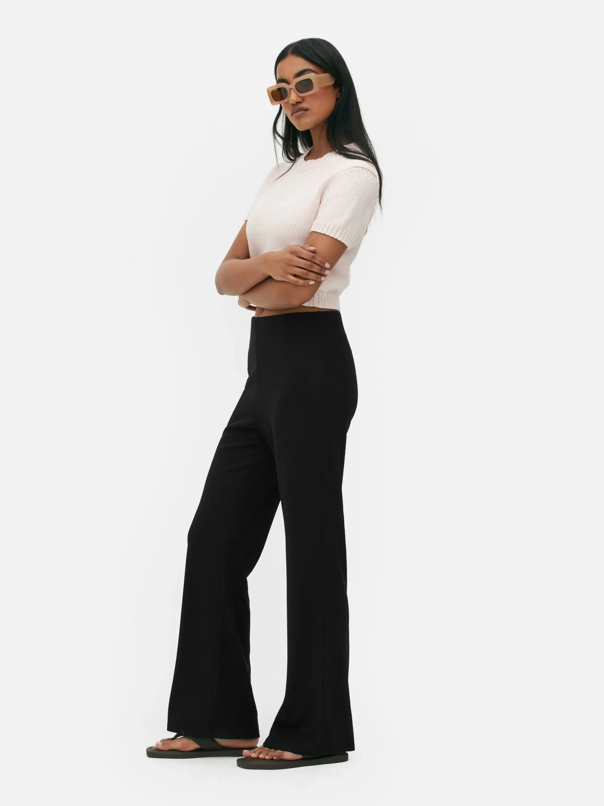 Mujer Primark Pantalones Y Leggings|Leggings Acanalados De Pernera Recta A Juego