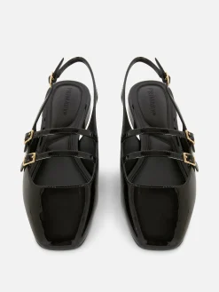 Mujer Primark Moda Gótica|Zapatos Planos|Merceditas Con Doble Tira Y Hebilla