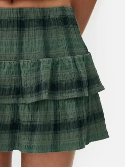 Mujer Primark Faldas|Minifalda A Capas Con Estampado A Cuadros