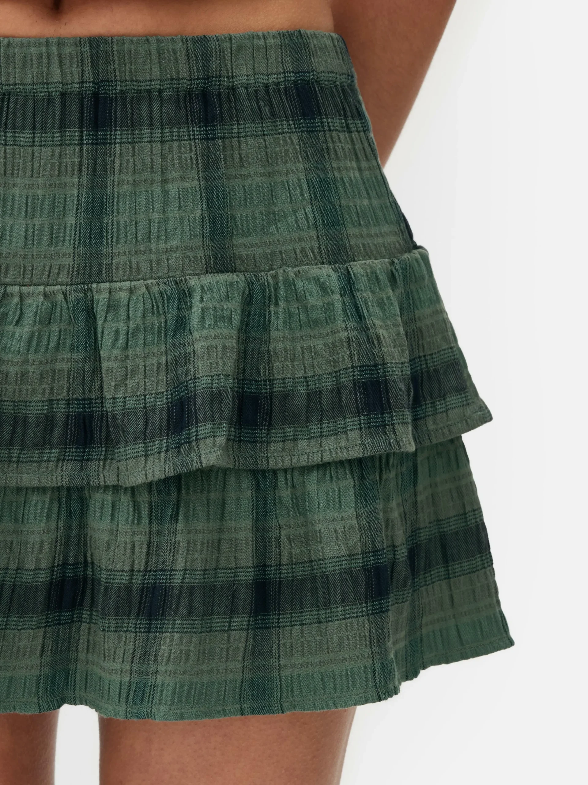 Mujer Primark Faldas|Minifalda A Capas Con Estampado A Cuadros