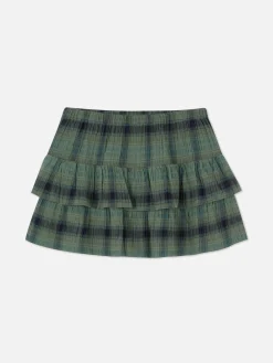 Mujer Primark Faldas|Minifalda A Capas Con Estampado A Cuadros