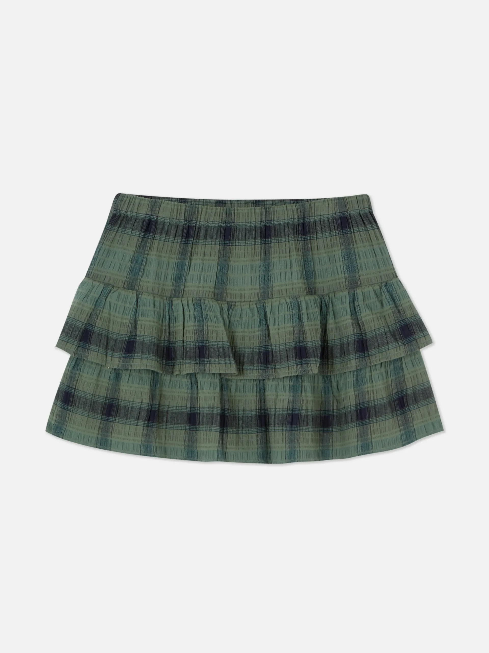 Mujer Primark Faldas|Minifalda A Capas Con Estampado A Cuadros