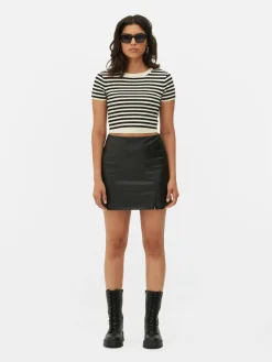 Mujer Primark Faldas|Minifalda De Cuero Sintético