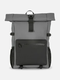 Hombre Primark Bolsos Y Carteras|Mochila Con Solapa Enrollable Y Acabado De Goma