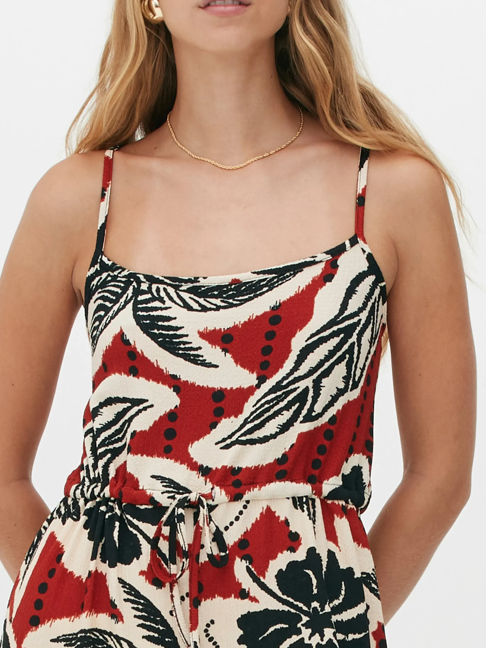 Mujer Primark Monos Cortos Y Largos|Mono Largo De Crepé Con Lazada En La Cintura