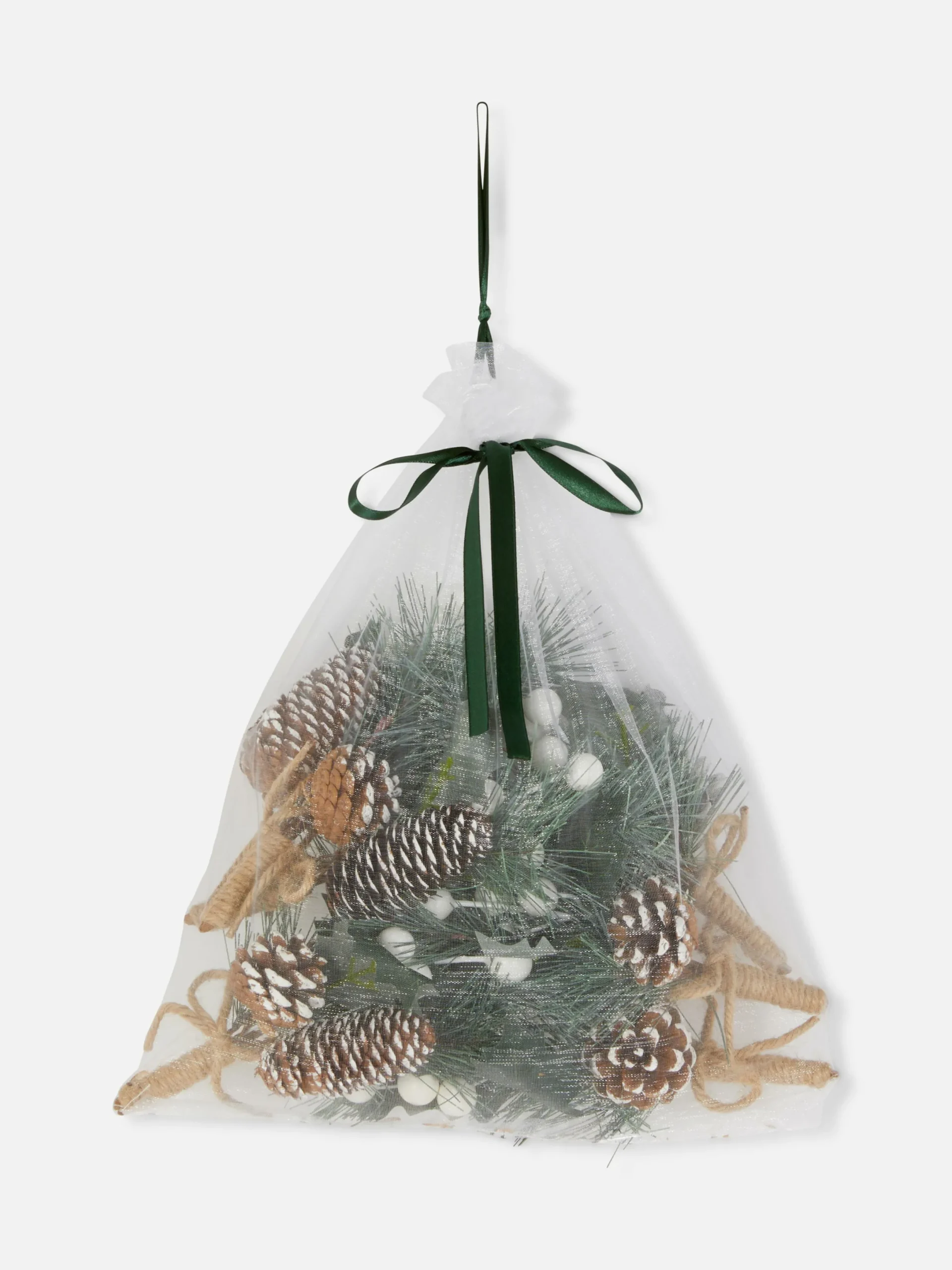 Primark Plantas Y Flores Artificiales|Pack De 6 Adornos Navideños Con Bayas Y Lazo