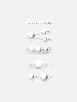 Mujer Primark Bisutería|Pack De 5 Anillos Esféricos Apilables