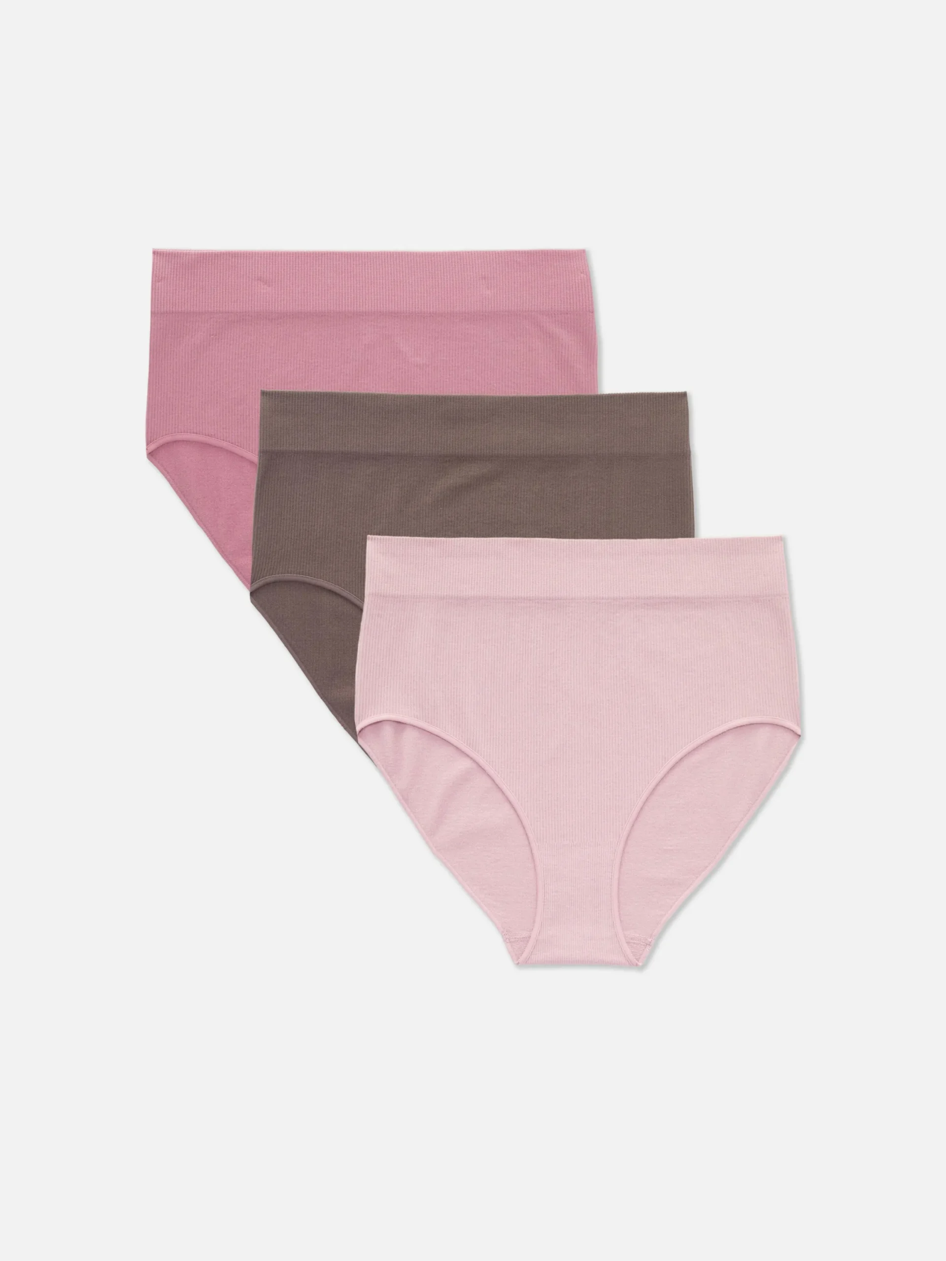 Mujer Primark Bragas|Pack De 3 Braguitas Altas Acanaladas Sin Costuras