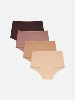 Mujer Primark Bragas|Pack De 4 Braguitas Altas De Color Neutro
