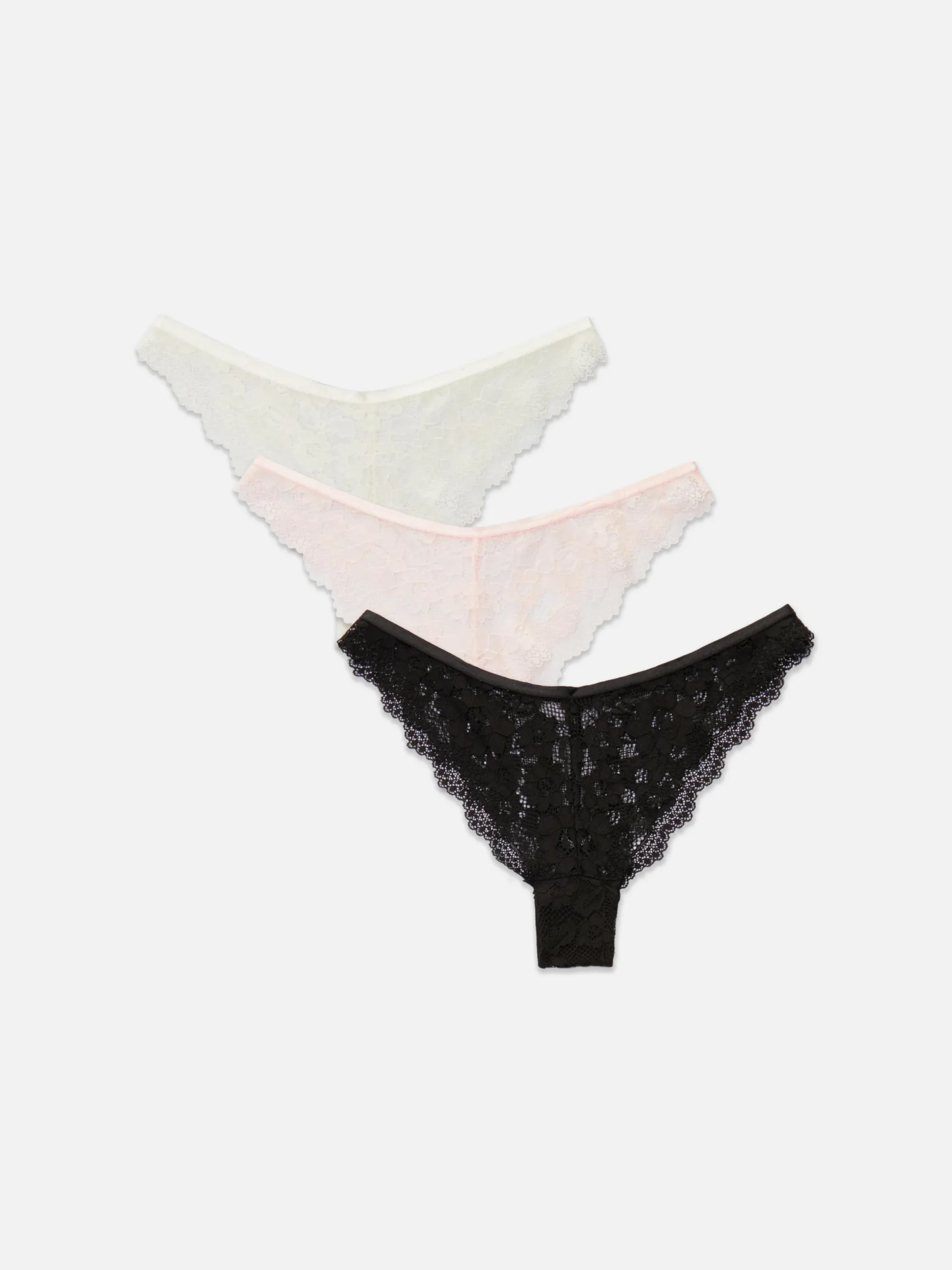 Mujer Primark Bragas|Pack De 3 Braguitas Brasileñas De Encaje