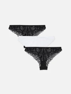Mujer Primark Bragas|Pack De 3 Braguitas Brasileñas De Encaje