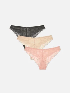 Mujer Primark Bragas|Pack De 3 Braguitas Brasileñas De Encaje