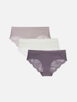 Mujer Primark Bragas|Pack De 3 Braguitas Brasileñas Con Encaje En La Parte Trasera