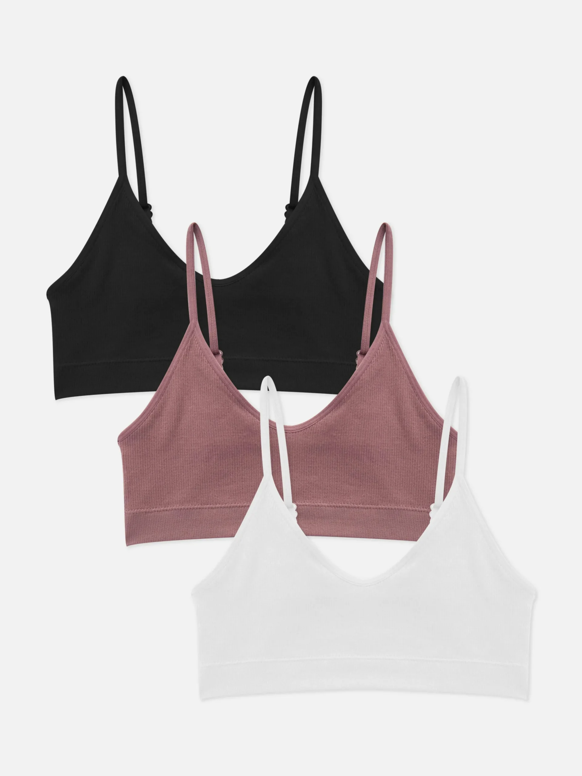 Mujer Primark Sujetadores|Pack De 3 Bralettes Cortos De Tirantes Sin Costuras