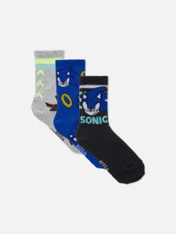 Niños Primark Calcetines|Pack De 3 Calcetines De Sonic, El Erizo