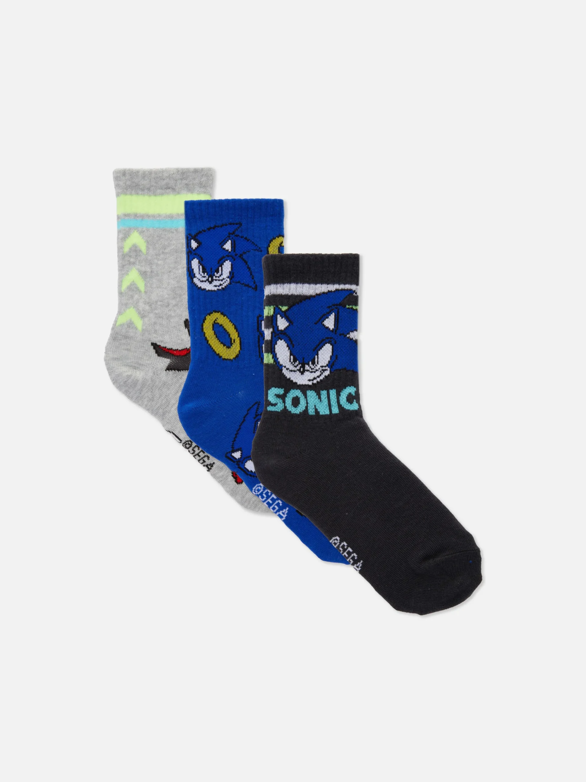 Niños Primark Calcetines|Pack De 3 Calcetines De Sonic, El Erizo