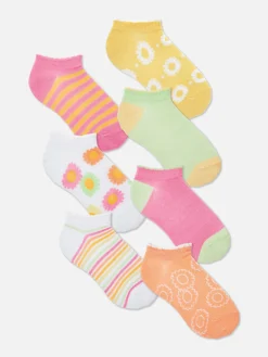 Niños Primark Calcetines Y Medias|Pack De 7 Calcetines Deportivos Con Girasoles