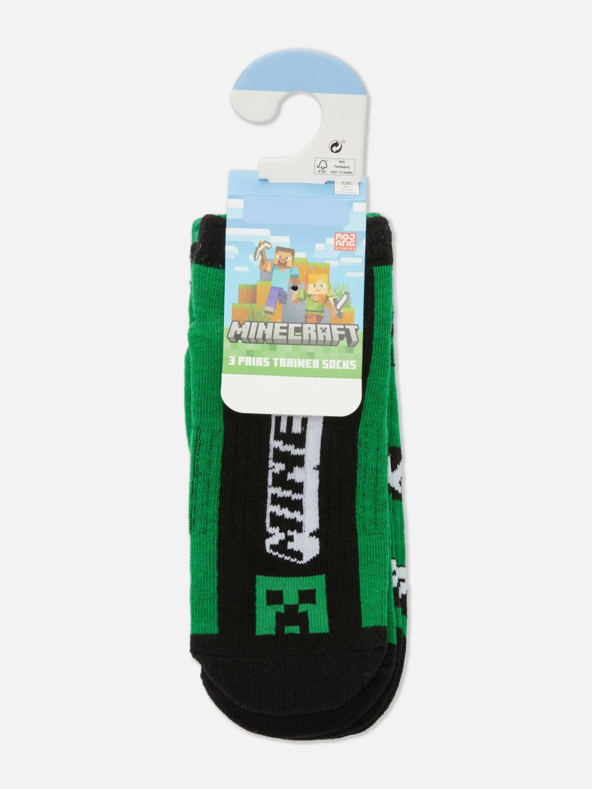 Niños Primark Calcetines|Pack De 3 Calcetines Deportivos De Minecraft