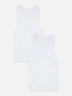 Hombre Primark Ropa Interior|Tops Y Camisetas|Pack De 2 Camisetas Sin Mangas Ni Costuras