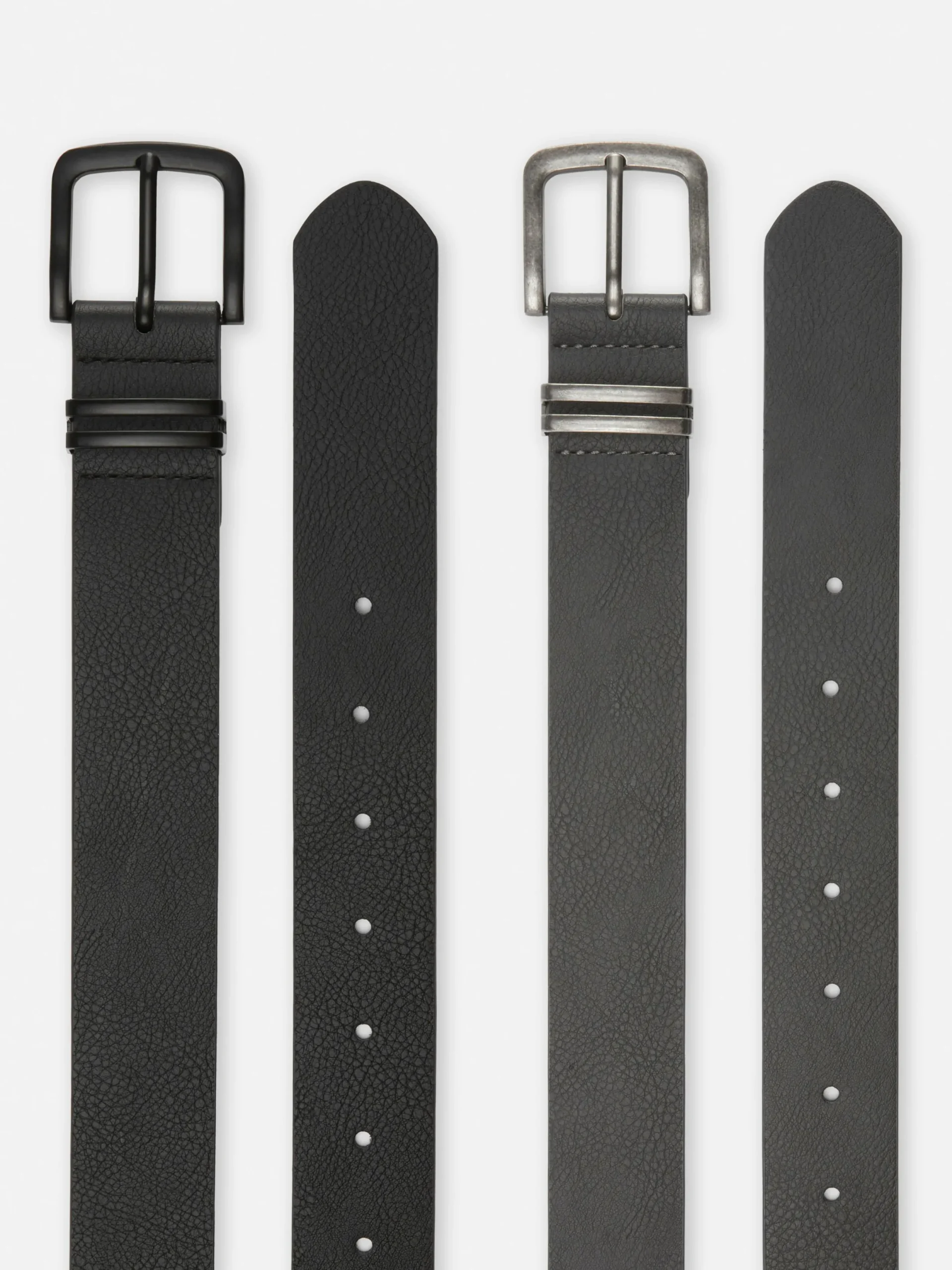 Hombre Primark Cinturones|Pack De 2 Cinturones De Piel Sintética Con Textura