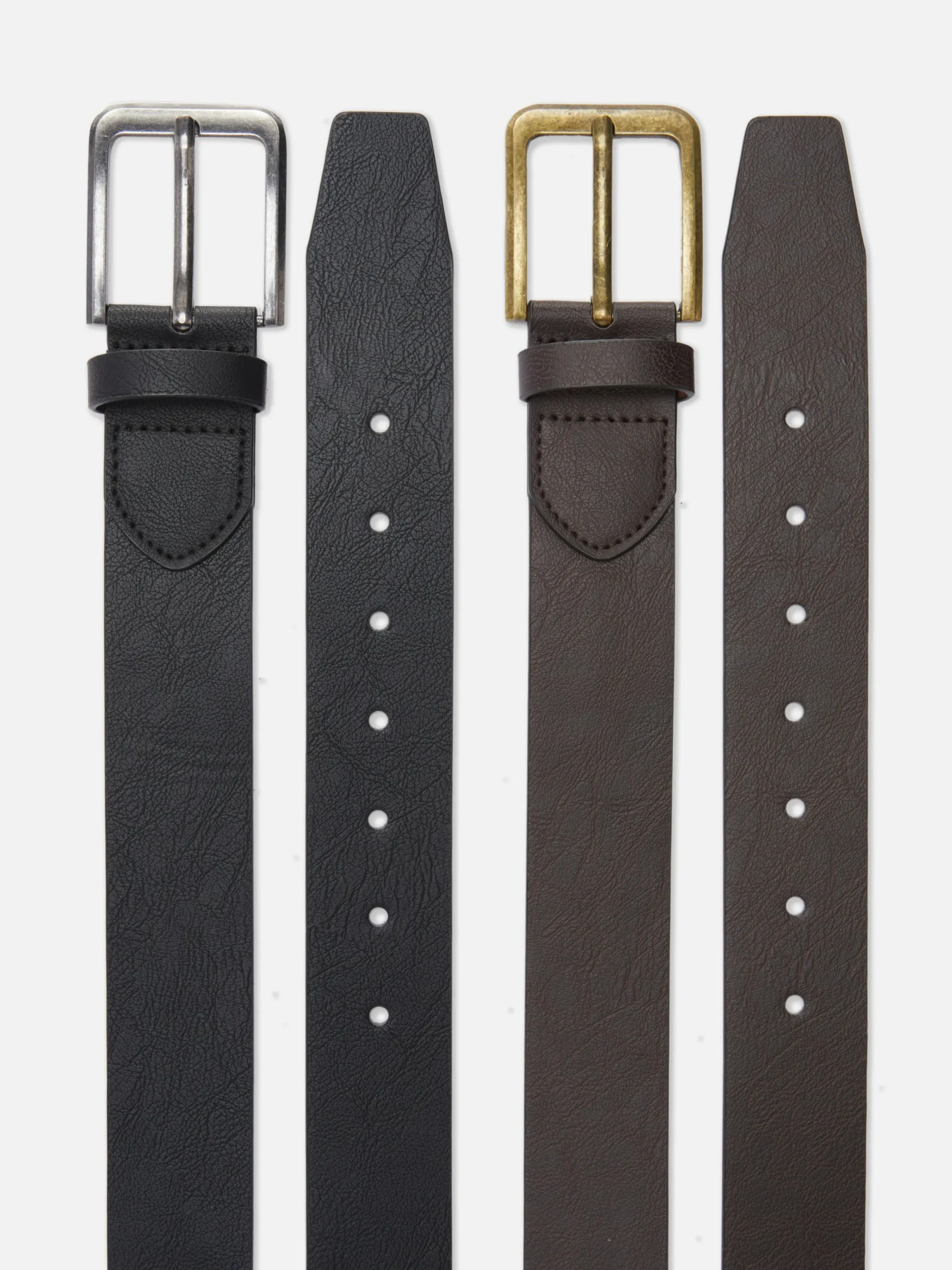 Hombre Primark Cinturones|Pack De 2 Cinturones De Piel Sintética Anchos