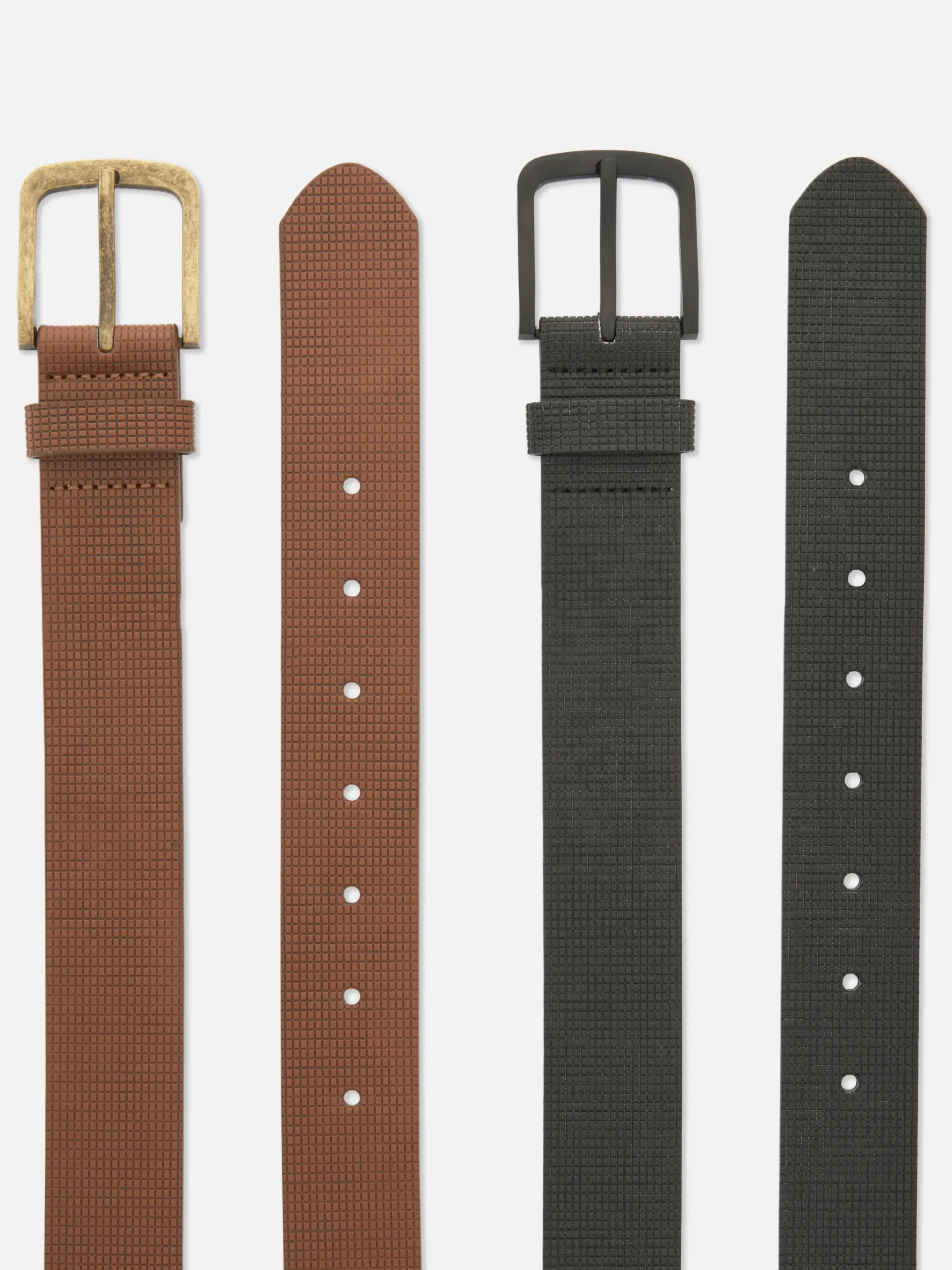 Hombre Primark Cinturones|Pack De 2 Cinturones De Piel Sintética Con Textura