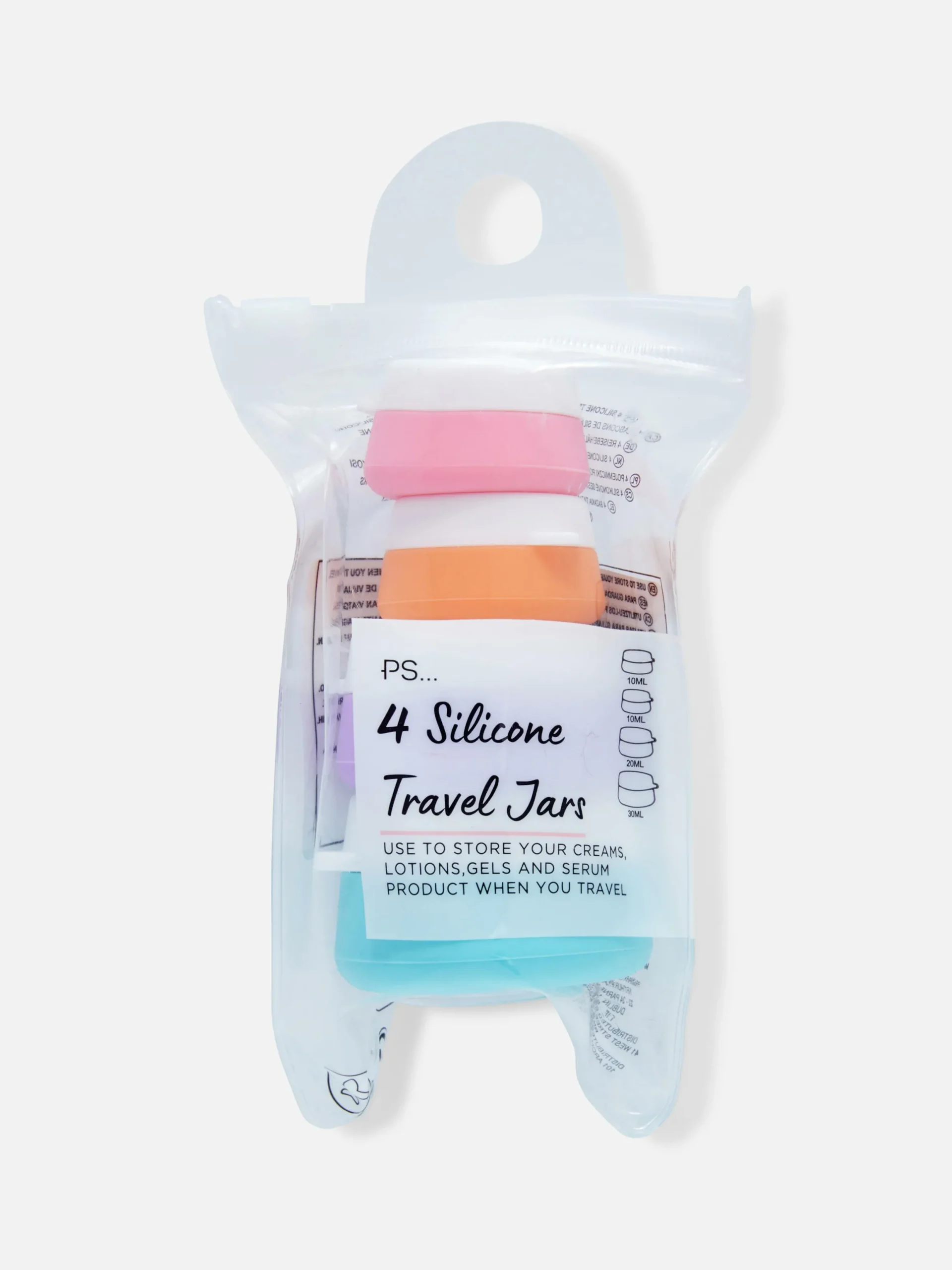 Primark Artículos Para El Cuidado De La Piel|Accesorios De Viaje|Pack De 4 Envases De Viaje De Silicona