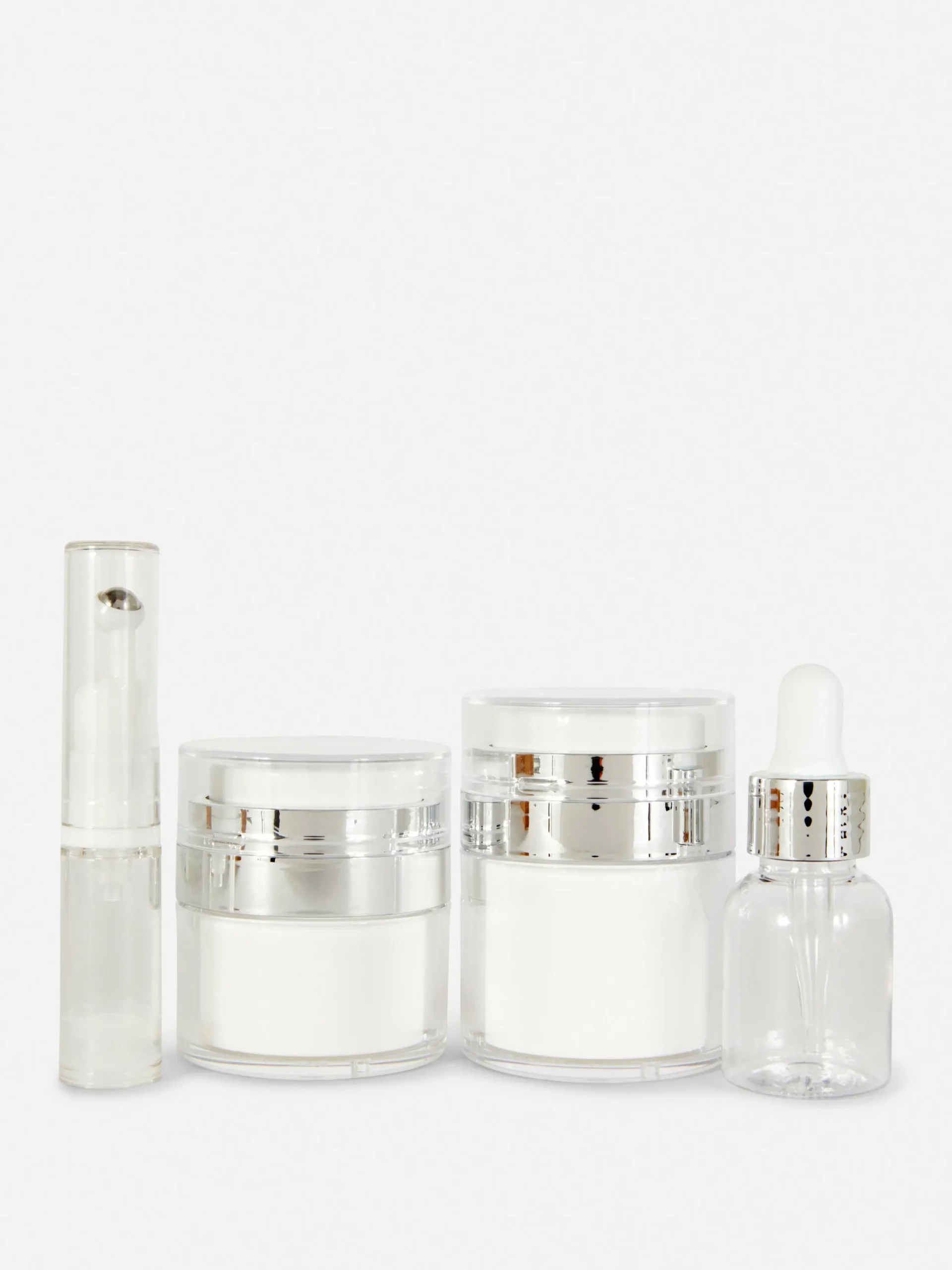 Primark Artículos Para El Cuidado De La Piel|Accesorios De Viaje|Pack De 4 Frascos Para Productos De Cuidado Facial
