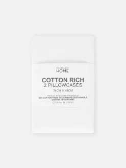 Primark Sábanas Y Fundas De Almohada|Pack De 2 Fundas De Almohada Blancas Essential