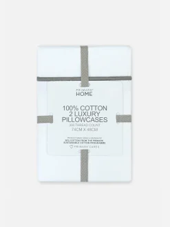 Primark Sábanas Y Fundas De Almohada|Pack De 2 Fundas De Almohada Con Ribete En Contraste