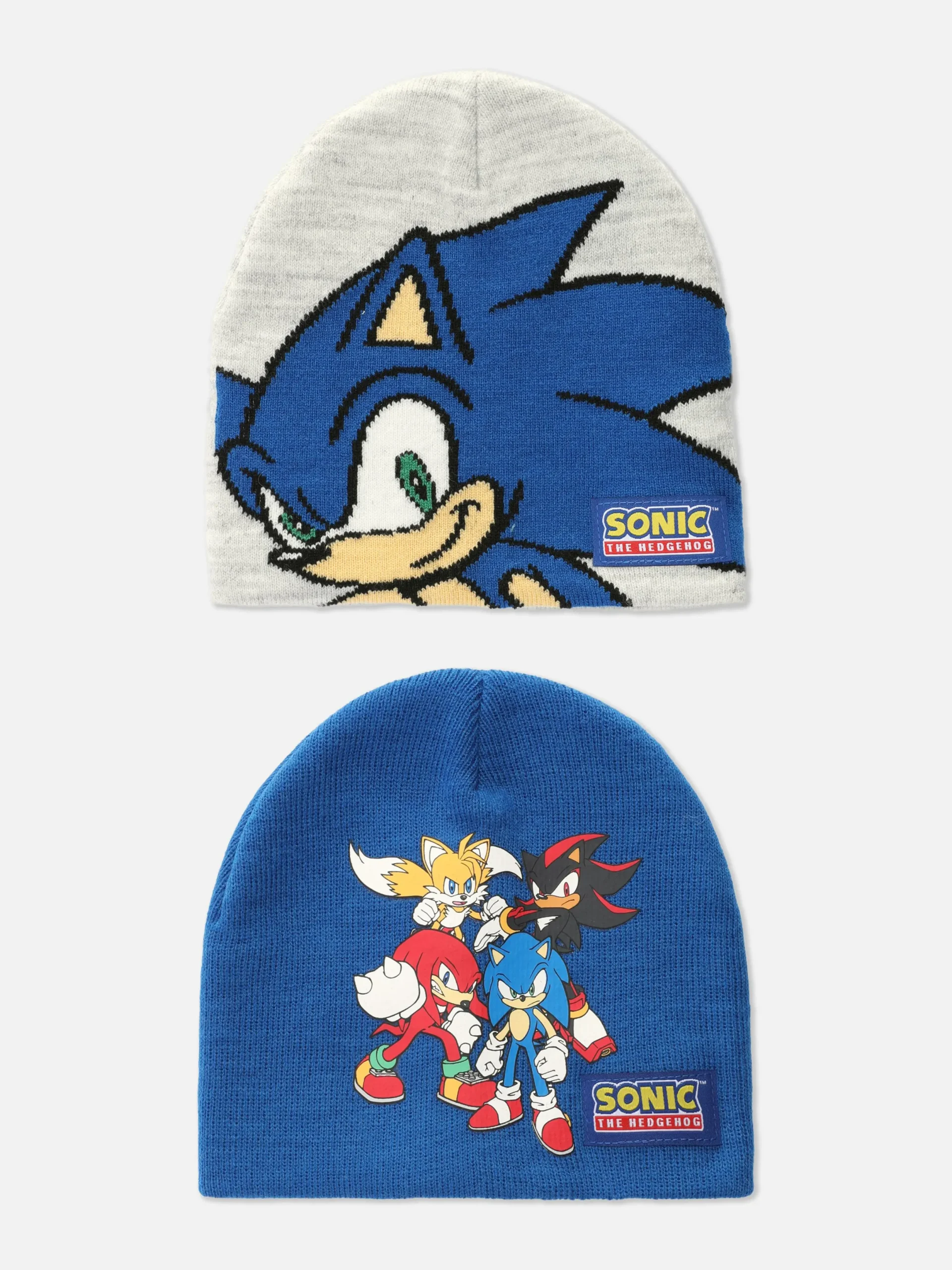 Niños Primark Gorros, Sombreros, Guantes Y Bufandas|Pack De 2 Gorros De Punto De Sonic, El Erizo